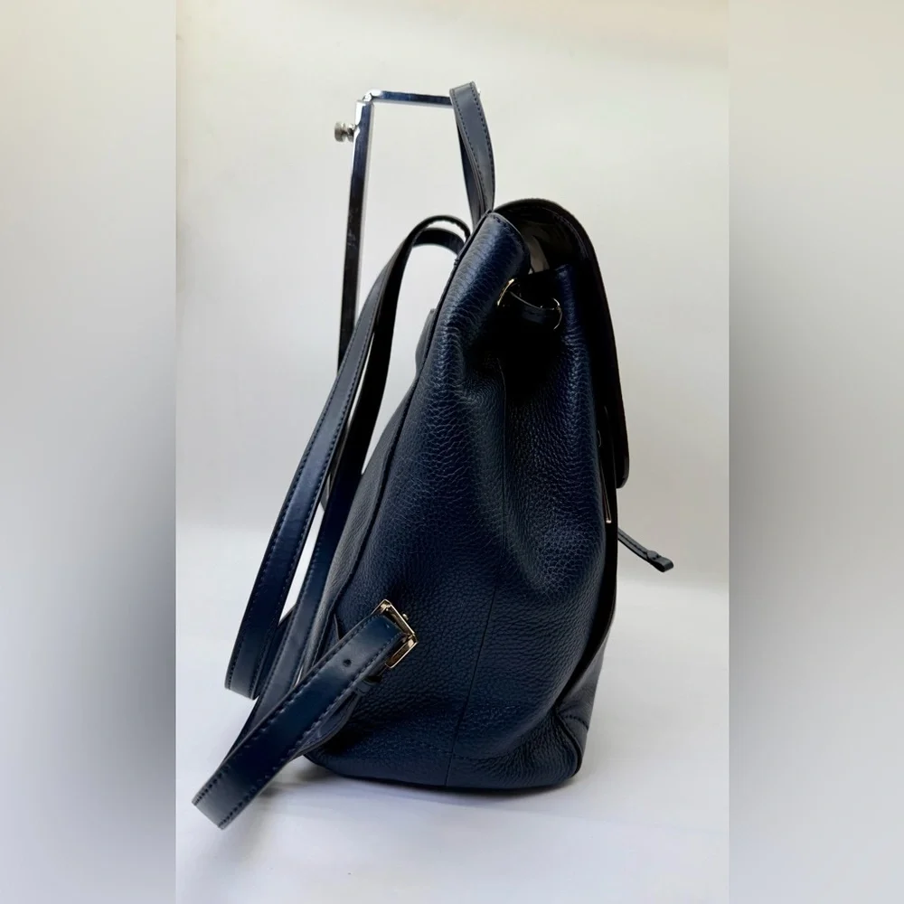 Michael Kors‎ Pebbled Leather Backpack – Navy Blue - Picture 3 of 8
